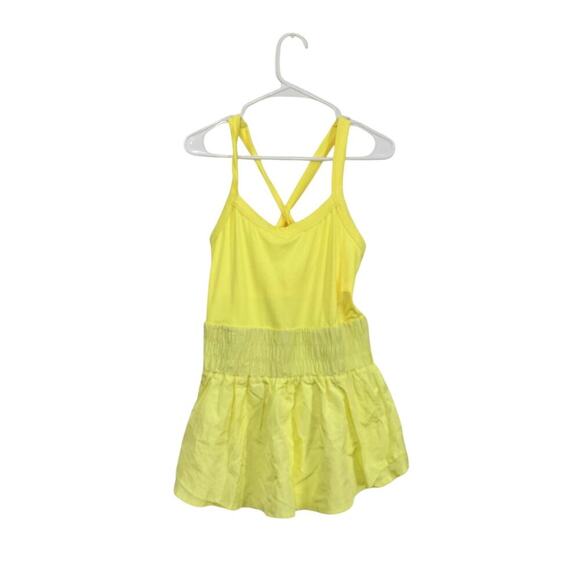 Free People Movement Righteous Runsie Neon Yellow Size Large Shorts Racerback - Picture 2 of 10